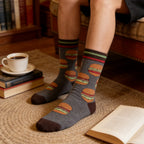 Cotton Blend Mid Calf Burger Print Unisex Socks