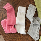 Cotton Blend Breathable Vertical Striped Long Socks For Women