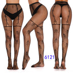 Floral Pattern Nylon Mesh Tights