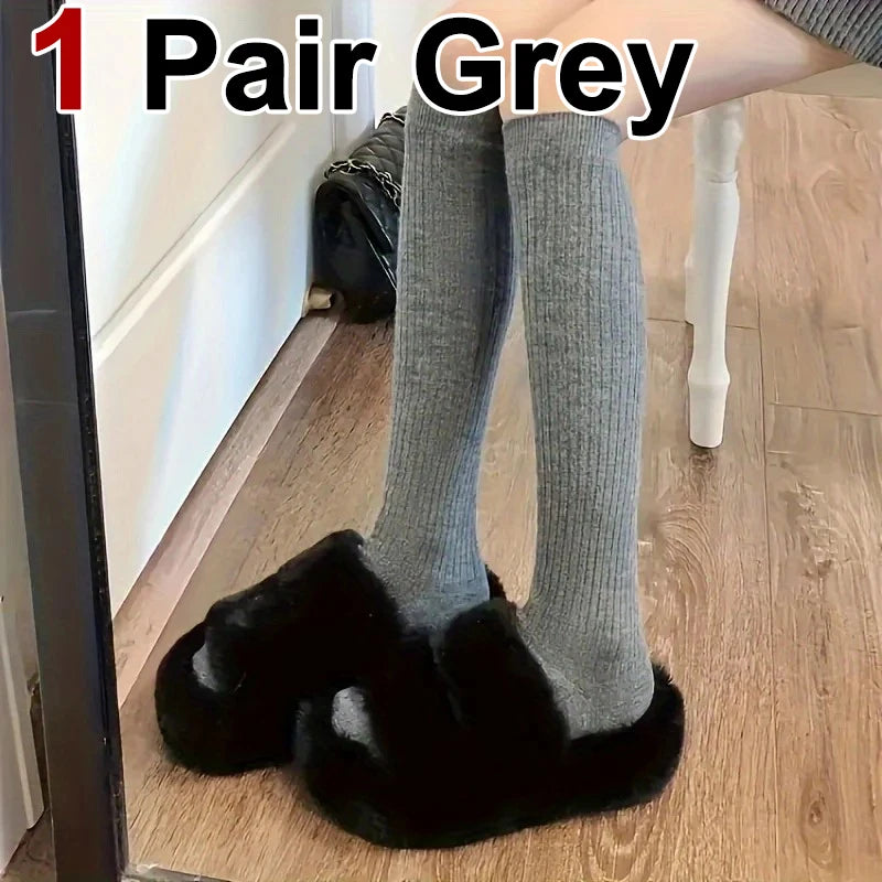 Polyester Blend High Tube Casual Socks for Women - 9