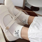 Polyester Elastane Blend Butterfly Print Women Casual Socks