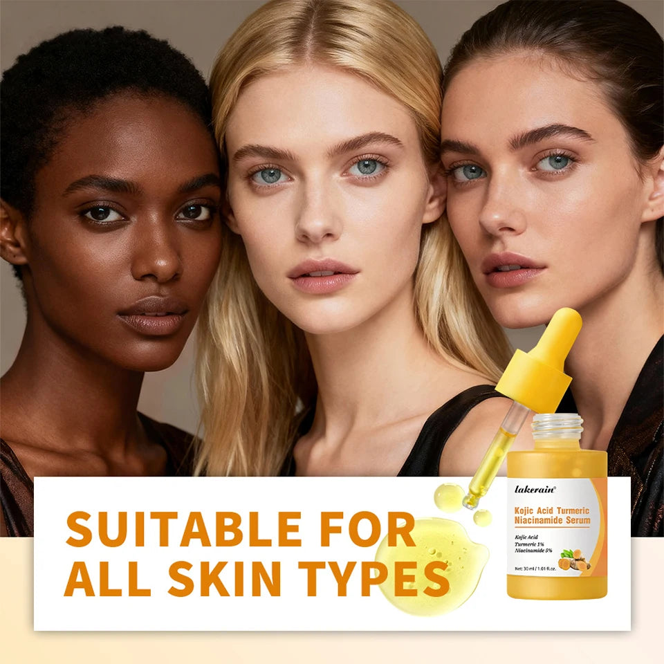 Kojic Acid Turmeric Niacinamide Face Serum Brightening Skin Essence