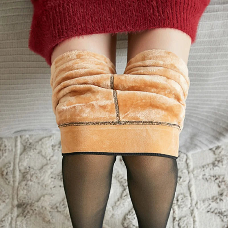 Fleece Lined Elastic Thermal Pantyhose Tights - 5