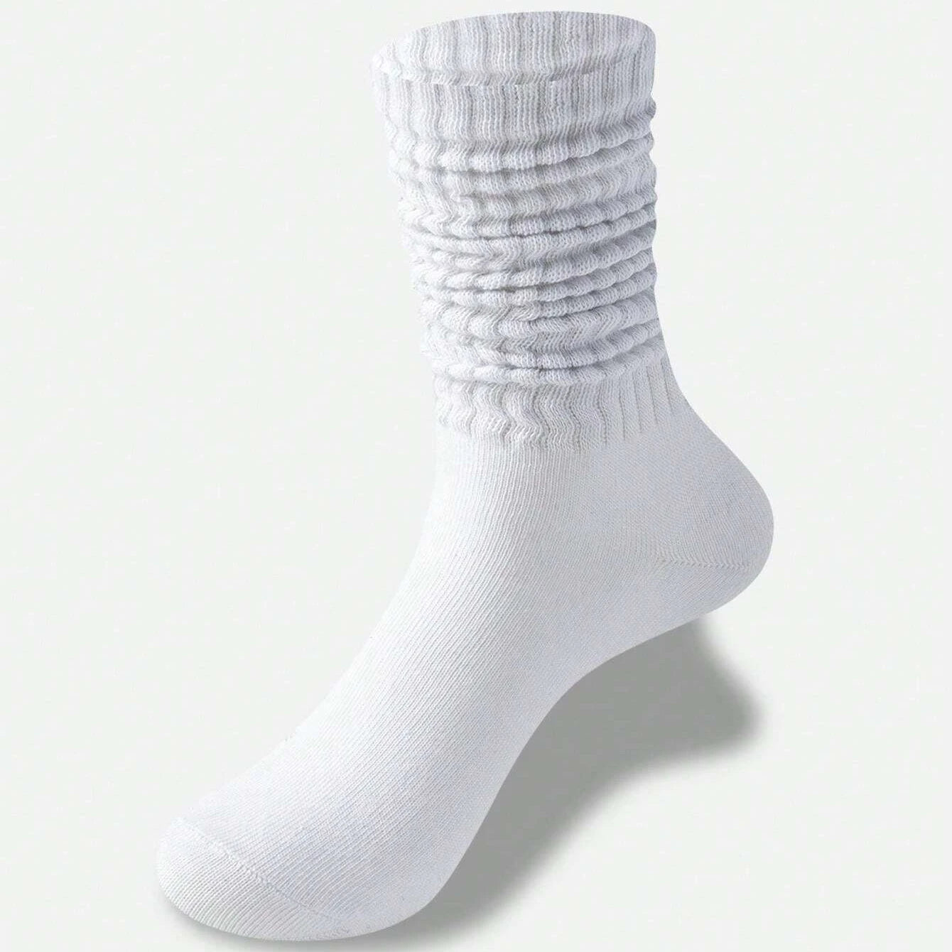 Polyester Elastane Knit Slouch Crew Socks - 8