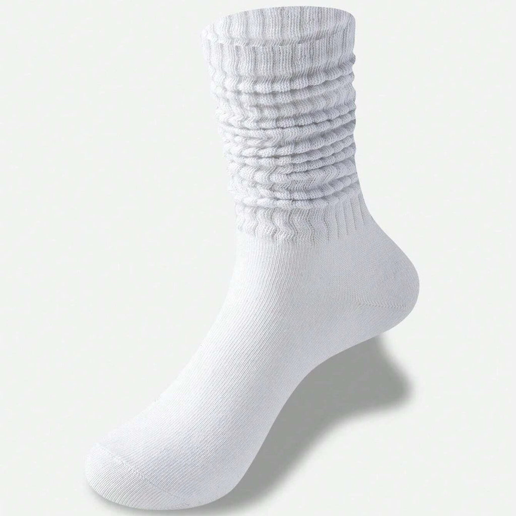 Polyester Elastane Knit Slouch Crew Socks