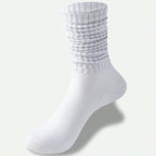 Polyester Elastane Knit Slouch Crew Socks