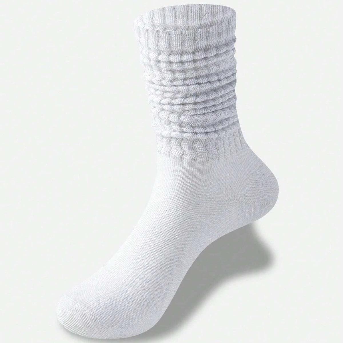 Polyester Elastane Knit Slouch Crew Socks