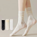 Lace Mesh Knit Ankle Socks Breathable Hollow Out Stockings