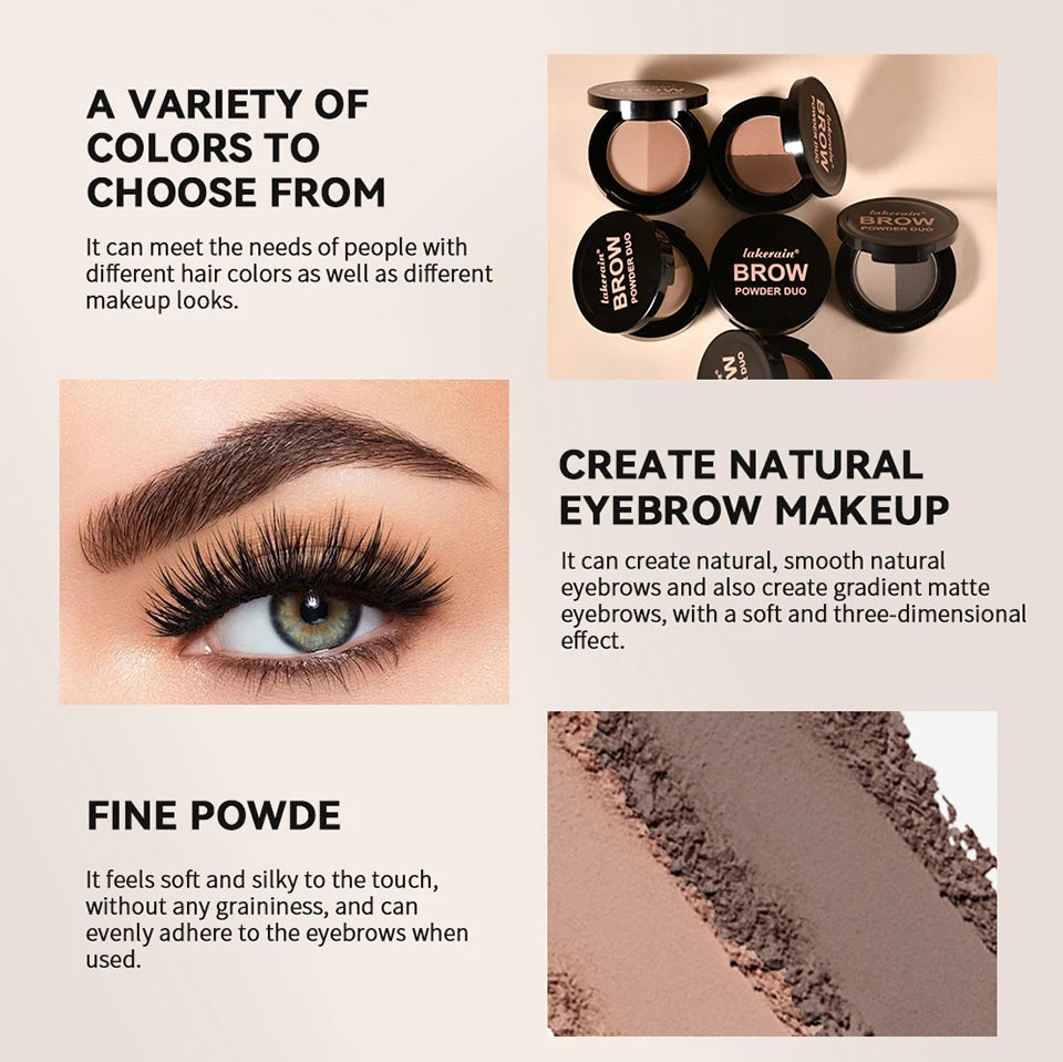 Dual Shade Eyebrow Powder Palette with Application Brush