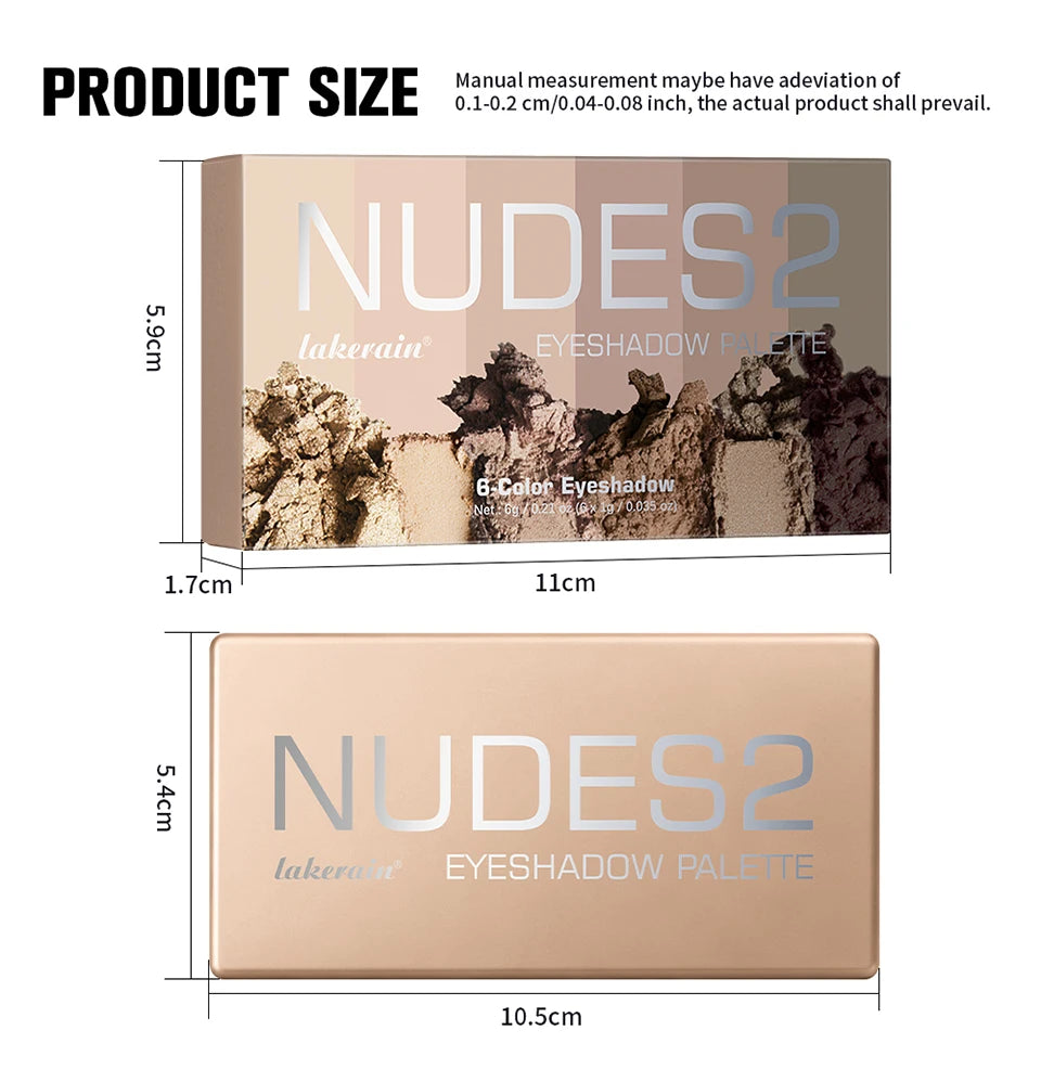 6 Color Eyeshadow Palette Matte Neutral Nude Tones - 14