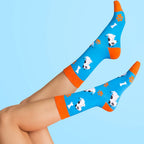 Cotton Blend Animal Print Crew Socks Unisex