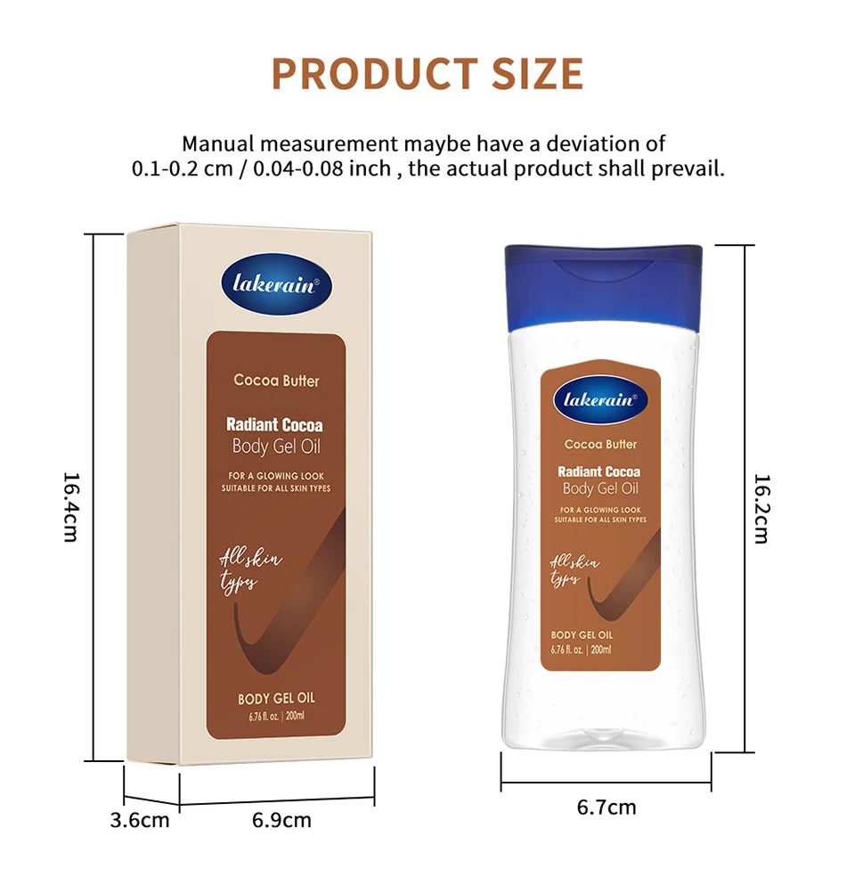 Cocoa Butter Body Gel Oil Moisturizing Skincare Treatment 200ml