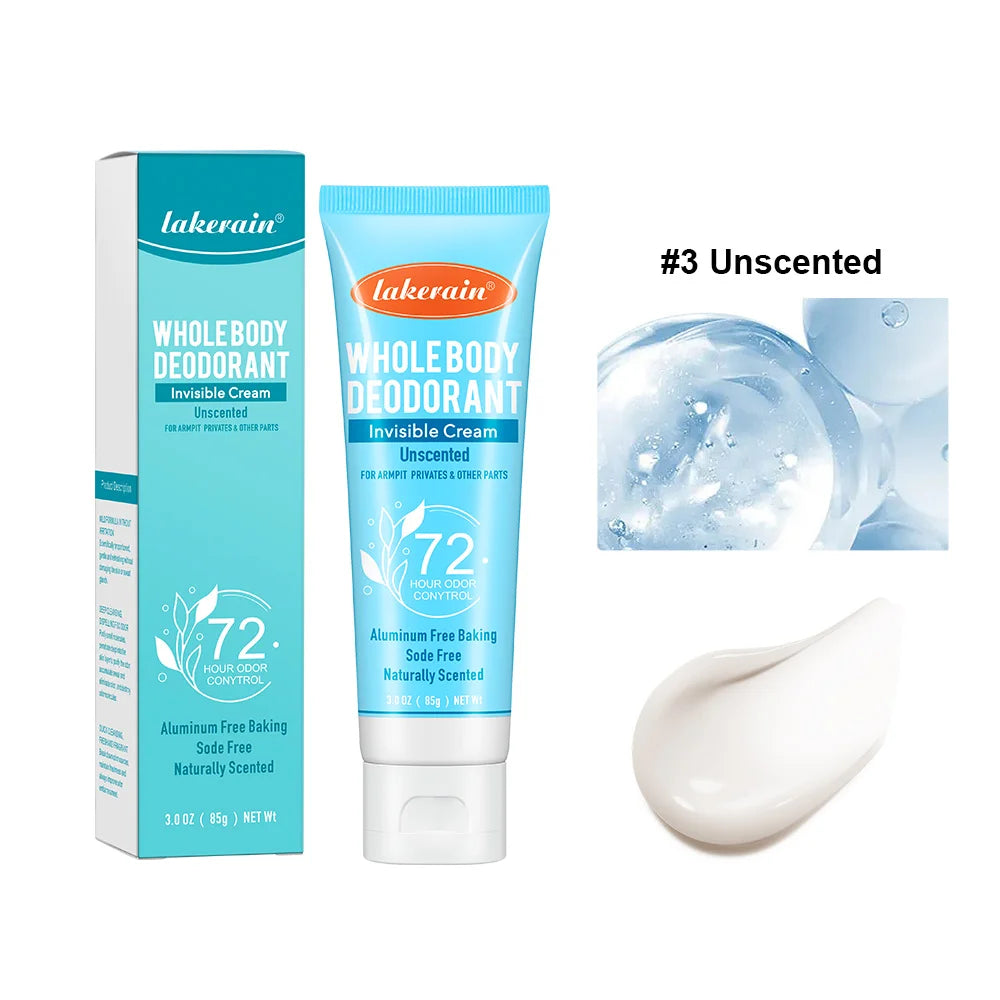 Invisible Body Deodorant Cream 72 Hour Odor Control