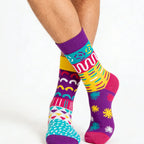 Cotton Blend Geometric Pattern Mid Calf Unisex Socks