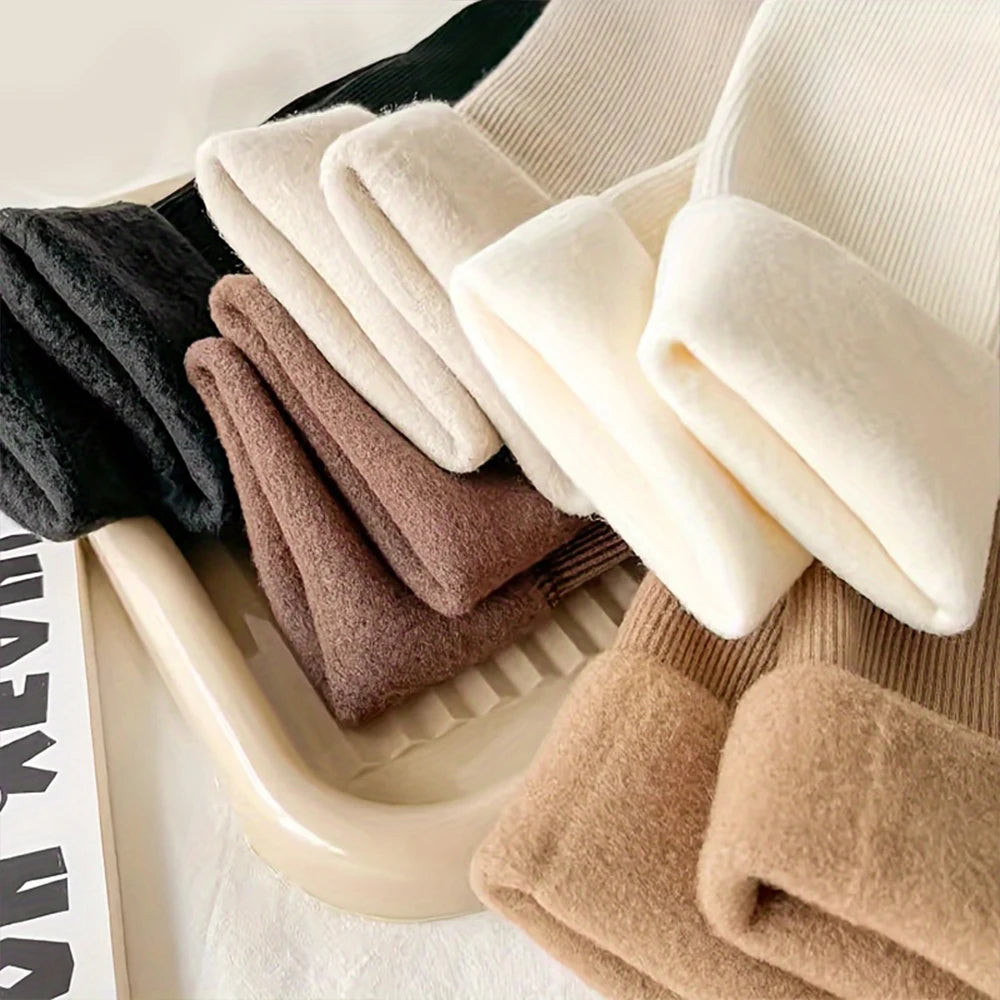 Thickened Thermal Women Socks Polyester Spandex Blend