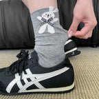 Polyester Elastane Cartoon Animal Mid Tube Socks for Women