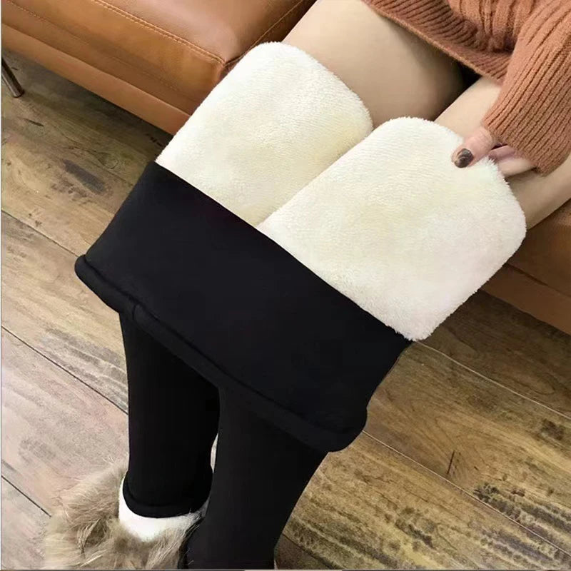 Polyester Fleece Lined High Waist Leggings