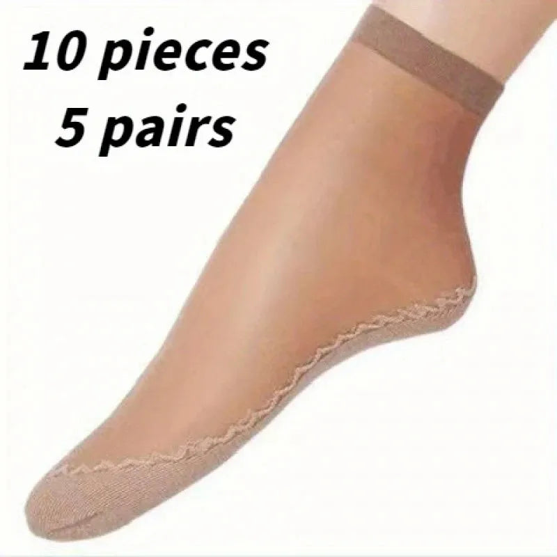 Cotton Nylon Low Tube Casual Socks 5 Pair Set