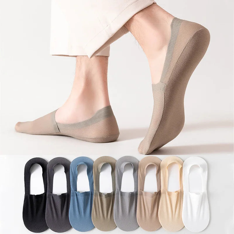 Men Cotton Blend Low Cut Invisible Socks