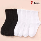 7 Pairs Polyester Elastane Mid Tube Casual Socks