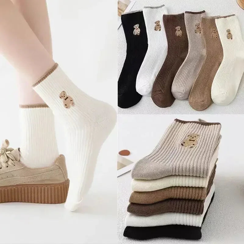 Polyester Cotton Casual Bear Socks