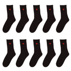 Polyester Elastane Heart Pattern Crew Socks