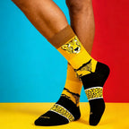 Cotton Blend Cheetah Print Mid Calf Crew Socks