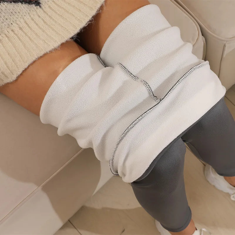 Fleece Lined Thermal Leggings High Waist Winter Warm Pants