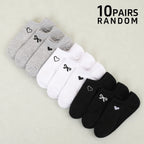 Womens Polyester Elastane Low Cut Heart Bow Ankle Socks 3 Pairs