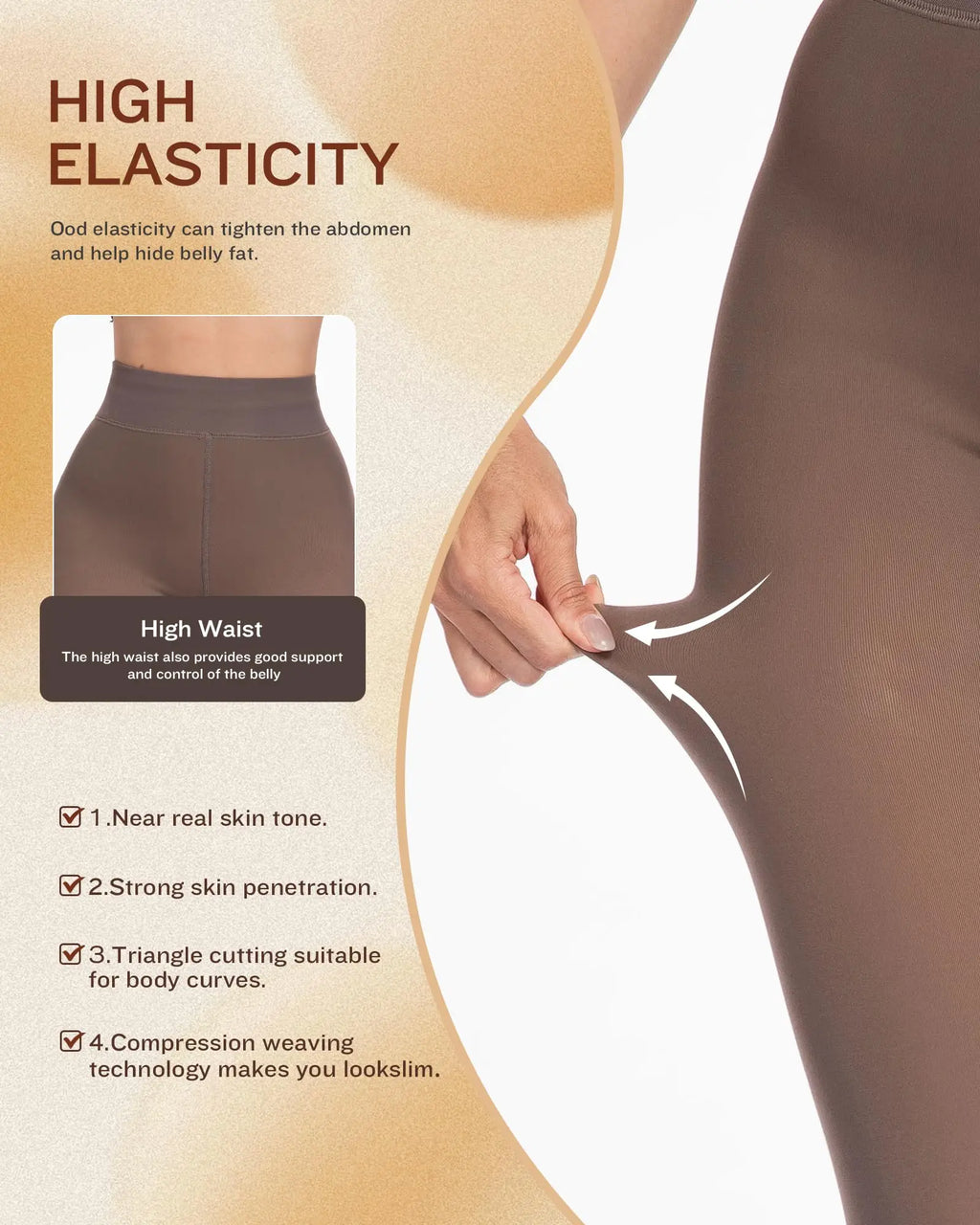 Fleece Lined Thermal Tights High Waist Pantyhose