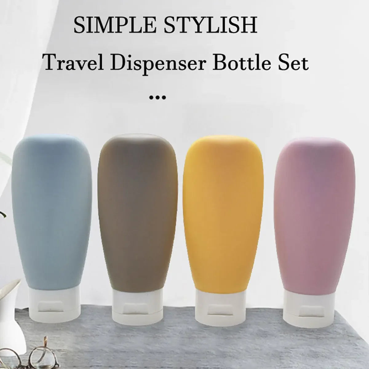 4 Piece PE Material Travel Toiletry Bottle Set