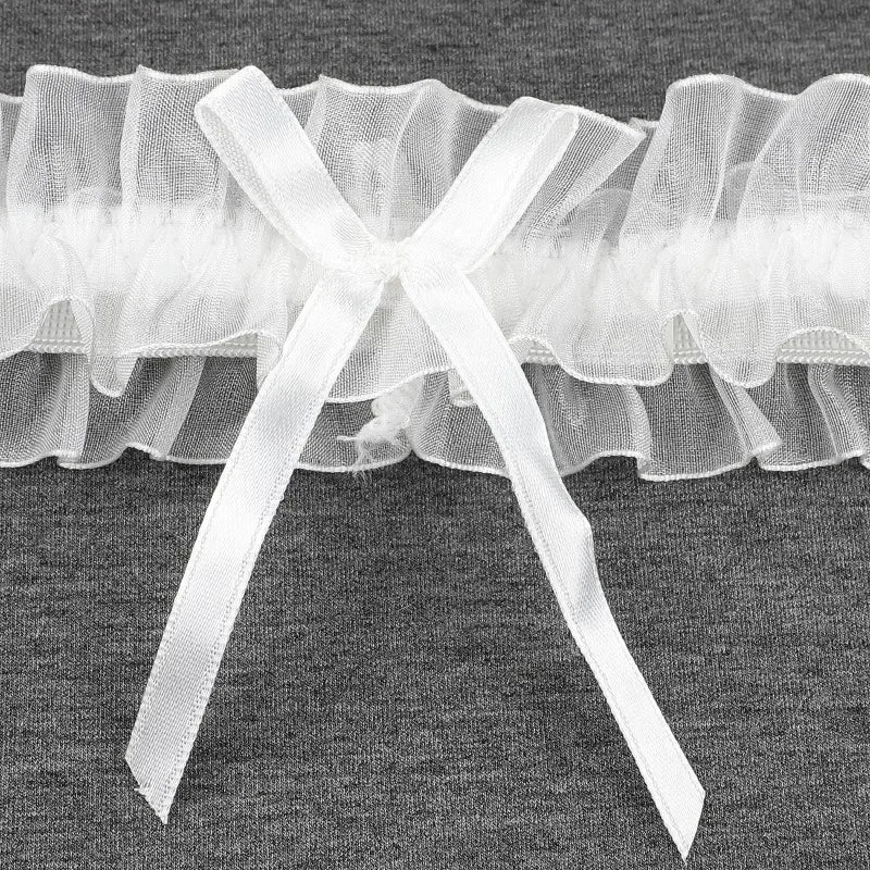 Lace Floral Bowknot Garter Leg Ring for Women - 4