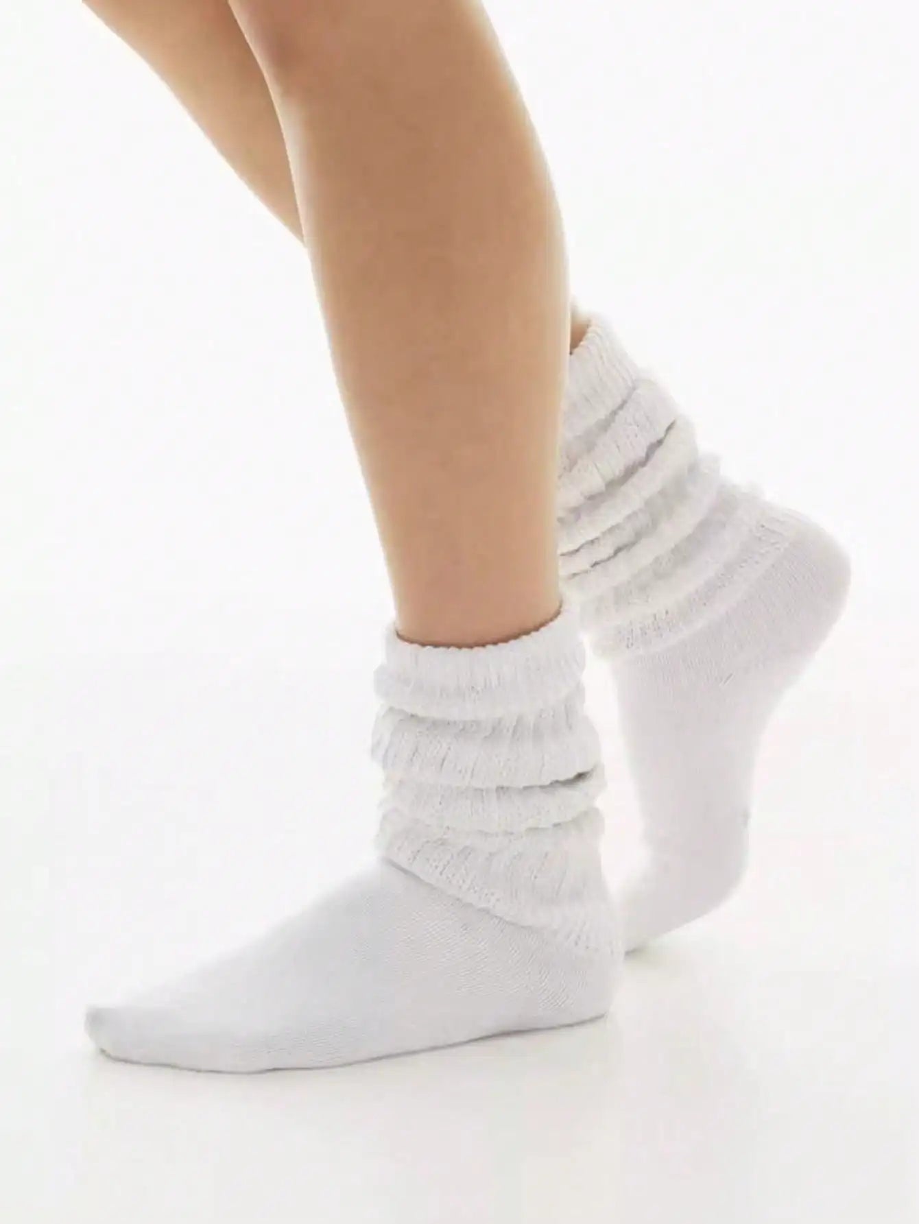 Polyester Elastane Knit Slouch Crew Socks - 3