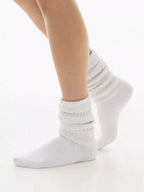 Polyester Elastane Knit Slouch Crew Socks