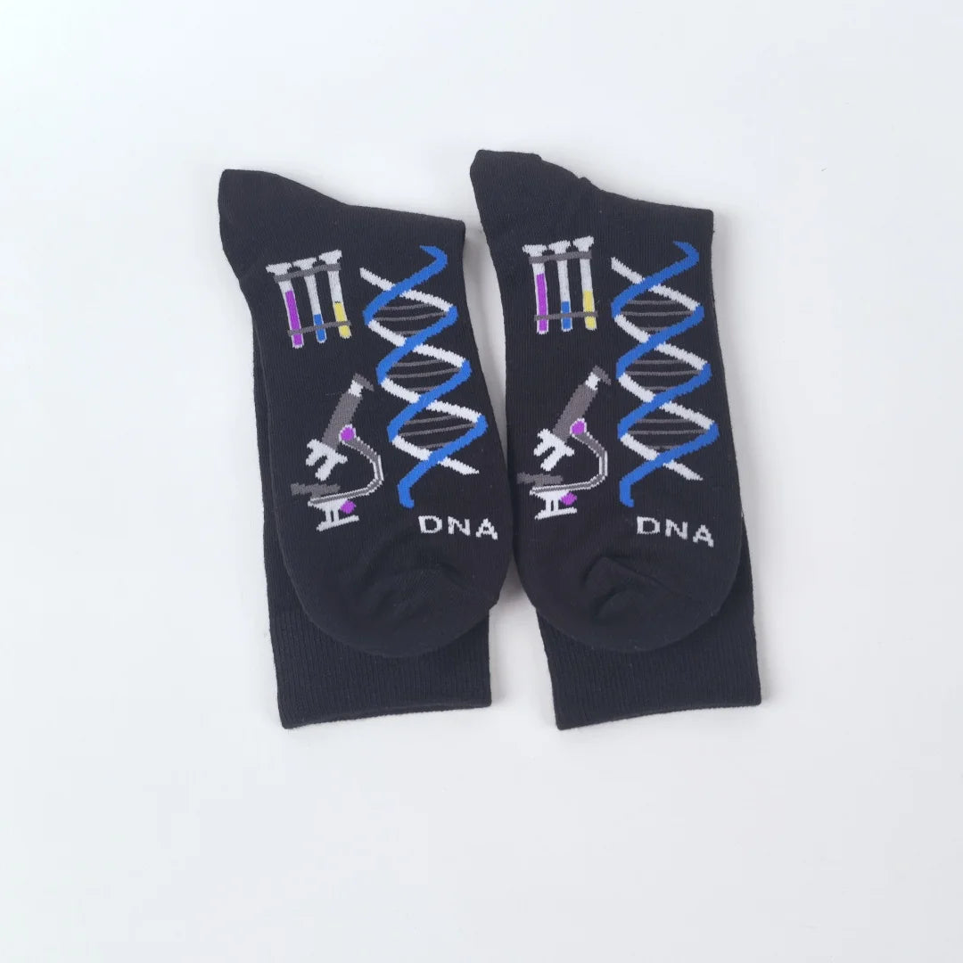 DNA Science Pattern Polyester Crew Socks - 4