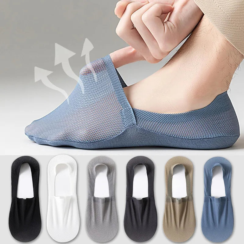 Men Cotton Blend Low Cut Invisible Socks