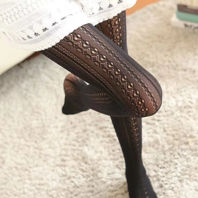 Nylon Mesh Geometric Pattern Lolita Style Tights - 12