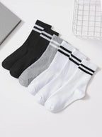 Polyester Elastane Mid Tube Casual Socks