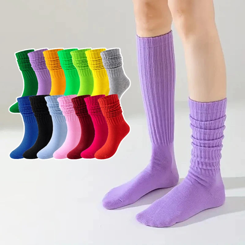Polyester Elastane Knitted Calf Socks - 1