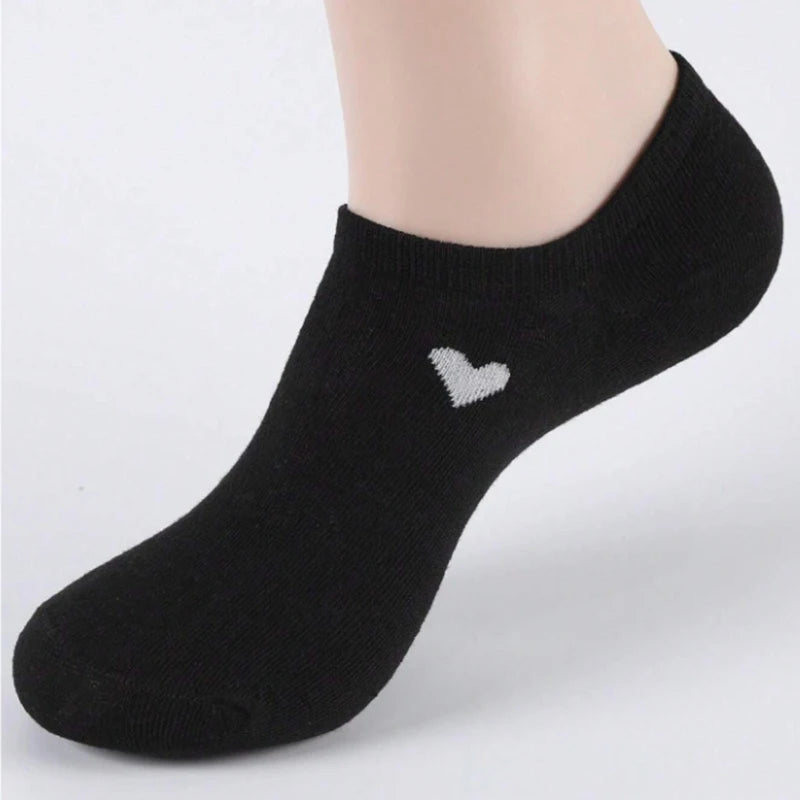 Polyester Elastane Low Cut Casual Heart Print Women Socks - 6