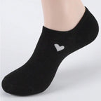 Polyester Elastane Low Cut Casual Heart Print Women Socks