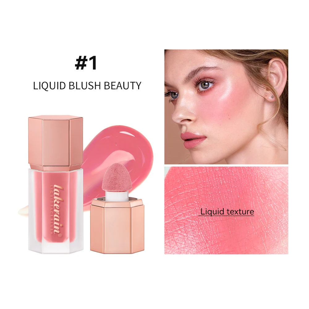 Waterproof Velvet Matte Liquid Blush with Mushroom Applicator