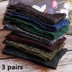 Cotton Blend Glitter Mid Tube Socks 3 Pairs