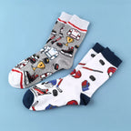 Polyester Elastane Ice Hockey Print Mid Calf Socks
