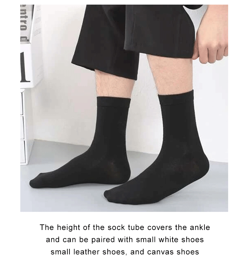 6 Pairs Polyester Spandex Mens Crew Socks - 11