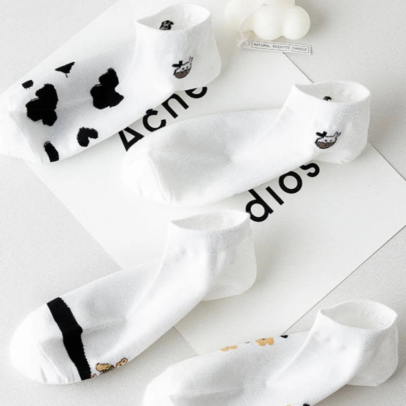 Polyester Elastane Cartoon Pattern Low Tube Socks - 5