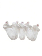 Polyester Blend Floral Print Low Cut Ankle Socks 5 Pack