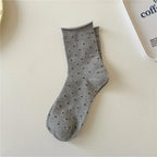 Polyester Elastane Polka Dot Mid Tube Casual Socks