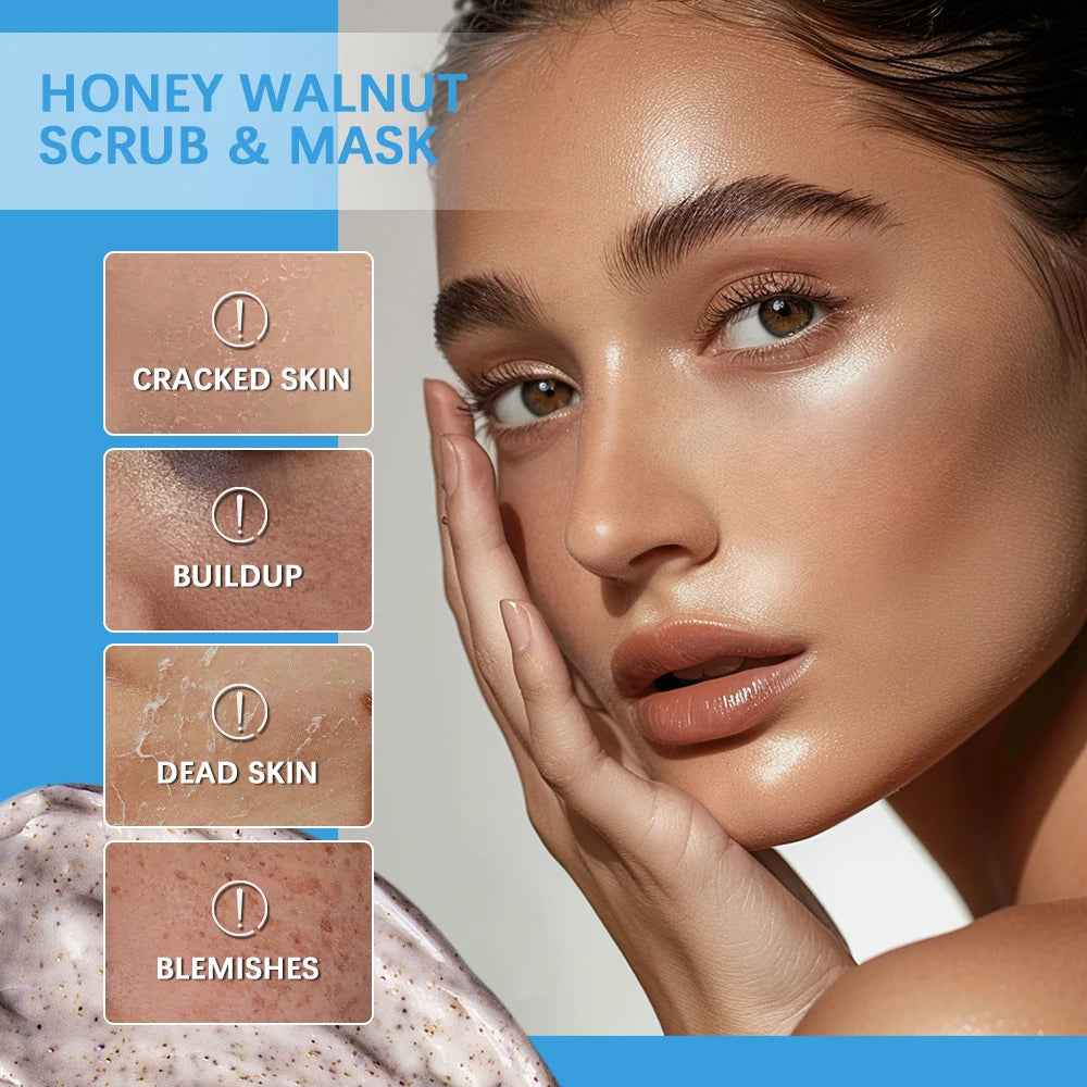 Honey Walnut Facial Scrub and Moisturizing Face Mask