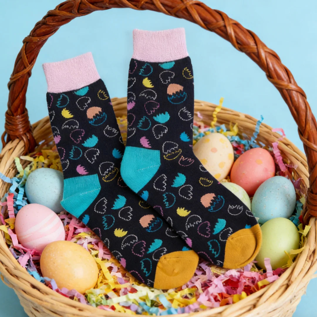 Easter Hatching Egg Patterned Knit Mid Calf Socks - 1